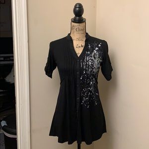 Sugar Tart Black Button Down Shirt